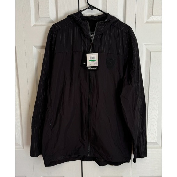 Puma Ferrari Nightcat Black Jacket Windcell 360 Reflectivity Men's Size Large